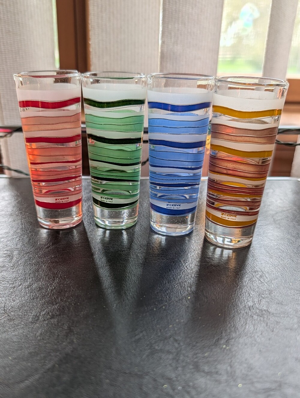 Mcm Mid Century Modern Italian Glass Cerve Tall Shot Glasses Shooters Vintage